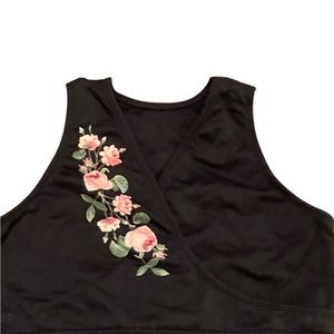 Cacique Crossover Black Floral Bralette Sz 18/20